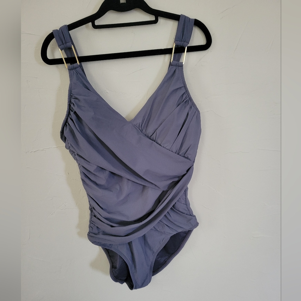 SPANX Women's One Piece Swimsuit in Lavender/Grey